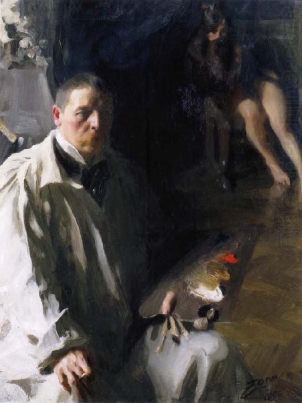 Sjalvportratt with model, Anders Zorn